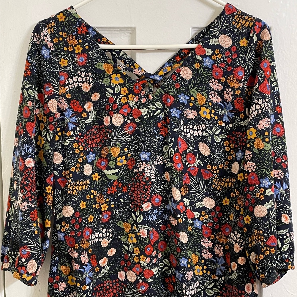 Skies Are Blue Floral Blouse